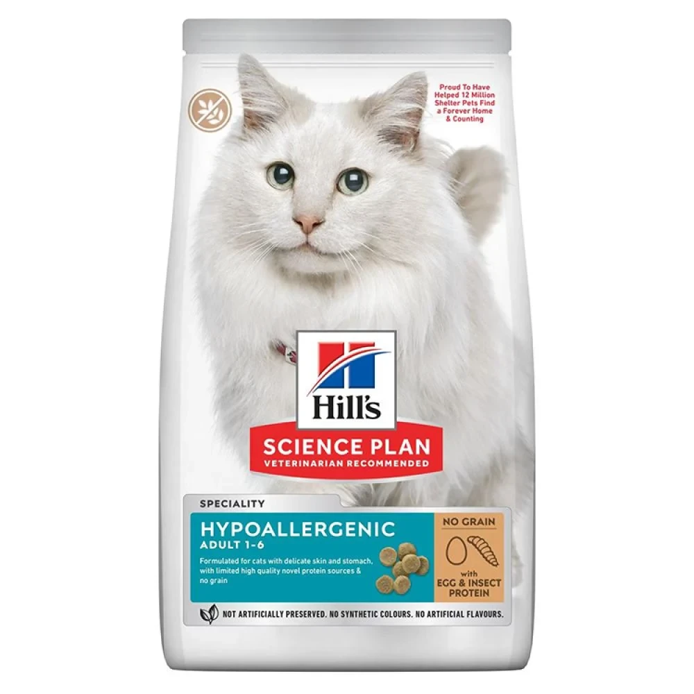 Hill's SP Hypoallergenic Adult Dry Cat Food with with Egg & Insect Protein 1.5 kg