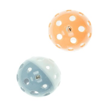 SET OF 2 PLASTIC BALLS WITH BELL