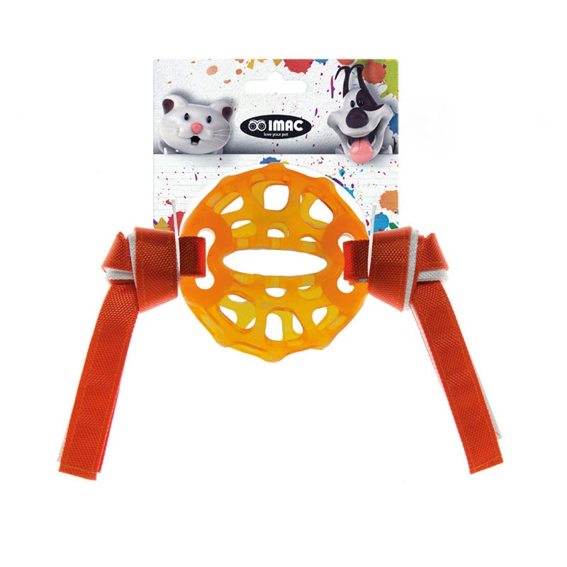 SNACK DISPENSER BALL IN TPR RUBBER AND NYLON CORD