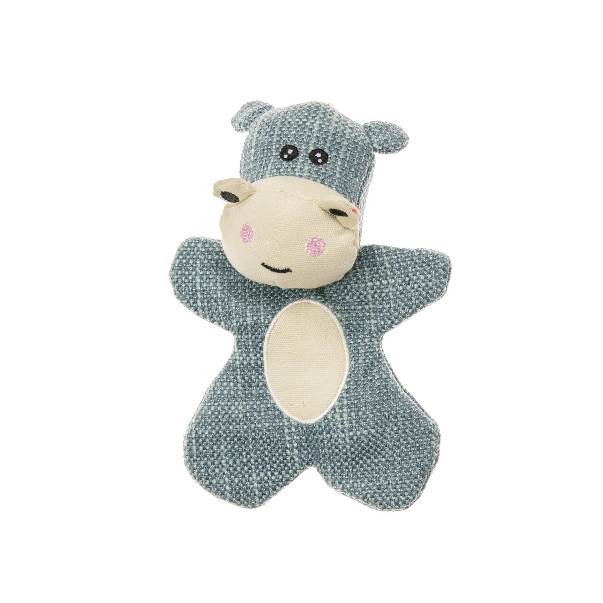 CHENILLE HIPPO W/CRINKLE PAPER & SQUEAKER DOG TOY