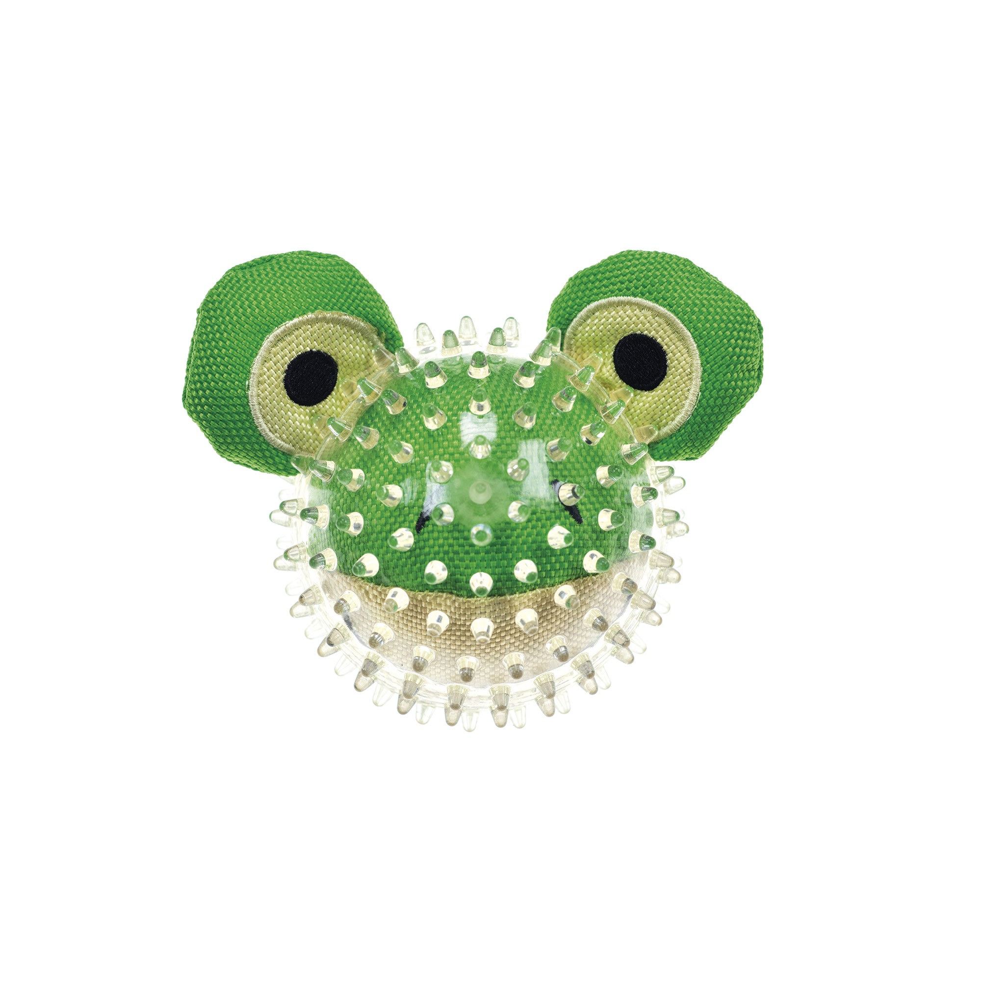 PLASTIC BALL WITH FABRIC FROG 2 IN 1 TOY