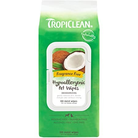 TROPICLEAN HYPOALLERGENIC Wipes For Pets