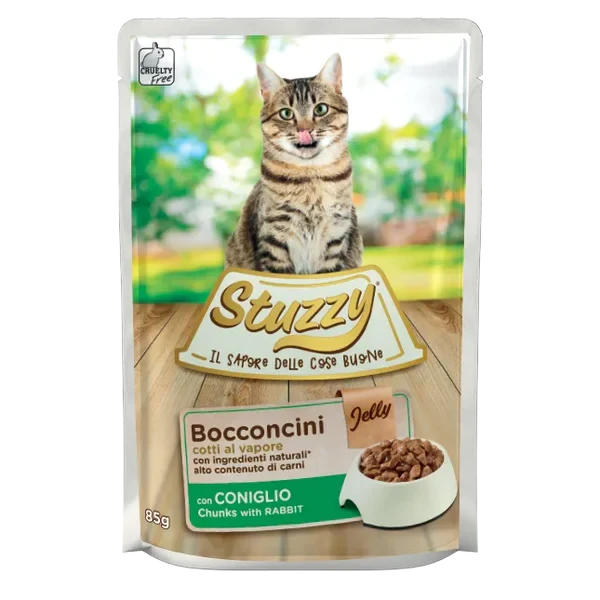 Stuzzy Cat Jelly Rabbit with Chunks 85g