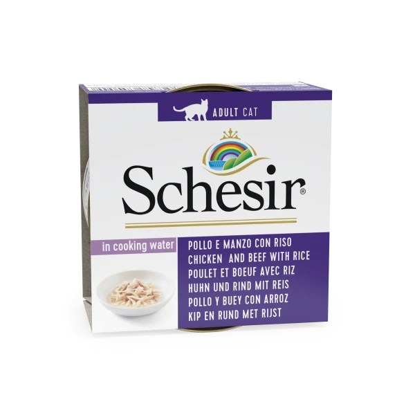 Schesir Can Cat Chiken &amp; Beef w/Rice 85g