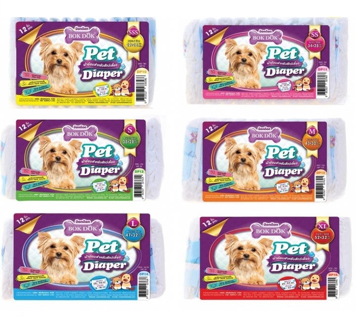BOK DOK PET DIAPER L (47X32)12 pcs