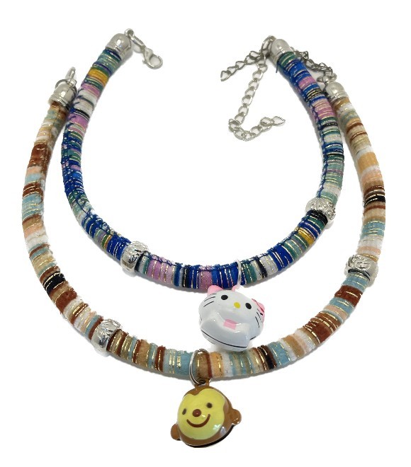 Colorful stripes cat & Small Dog collar