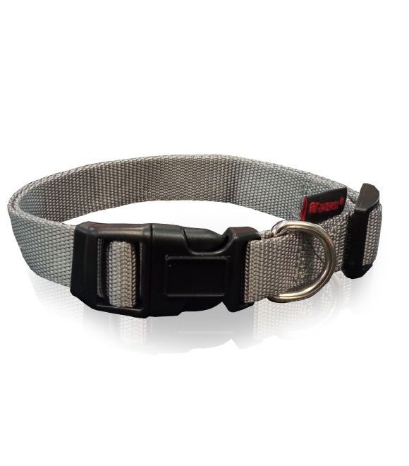 Pet Interest Nylon Dog Collar Plain Grey