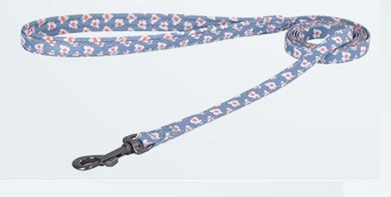Dogness Floral Printed Leash Blue M-L
