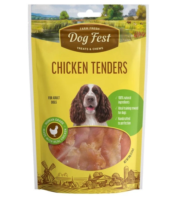 Dog Fest Chicken Tenders For Adult Dogs 90g