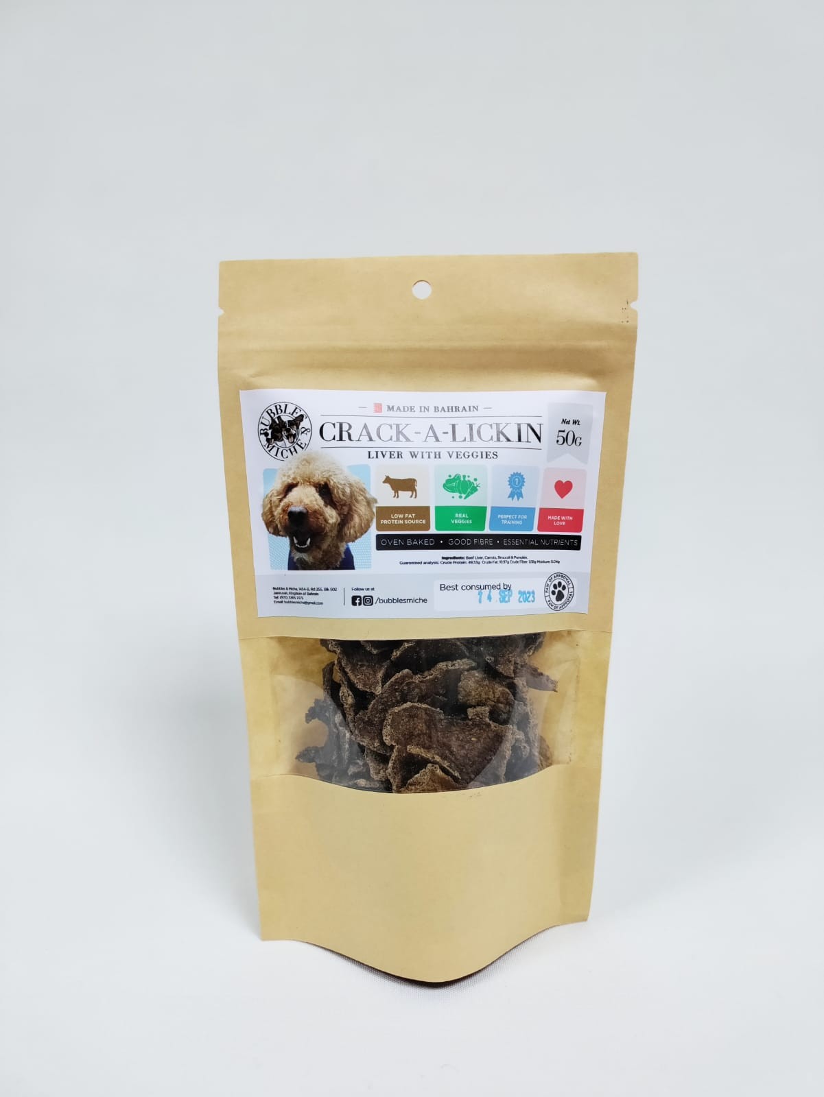 Crack-a-lickin ( liver with veggies) 50g