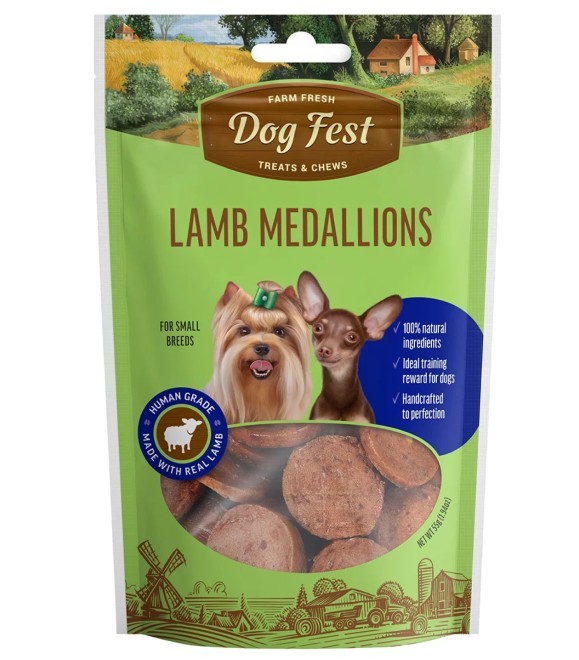Dog Fest Lamb Medallions For Small Breeds 55g