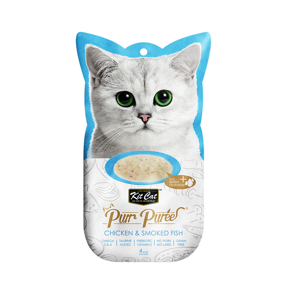 Kit Cat Purr Puree Chicken & Smoked Fish 4*15g