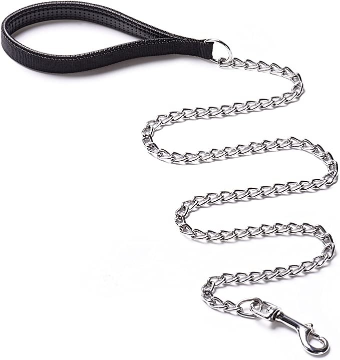 Dog Chain Metal Leash W/ Handle for L & M Dogs