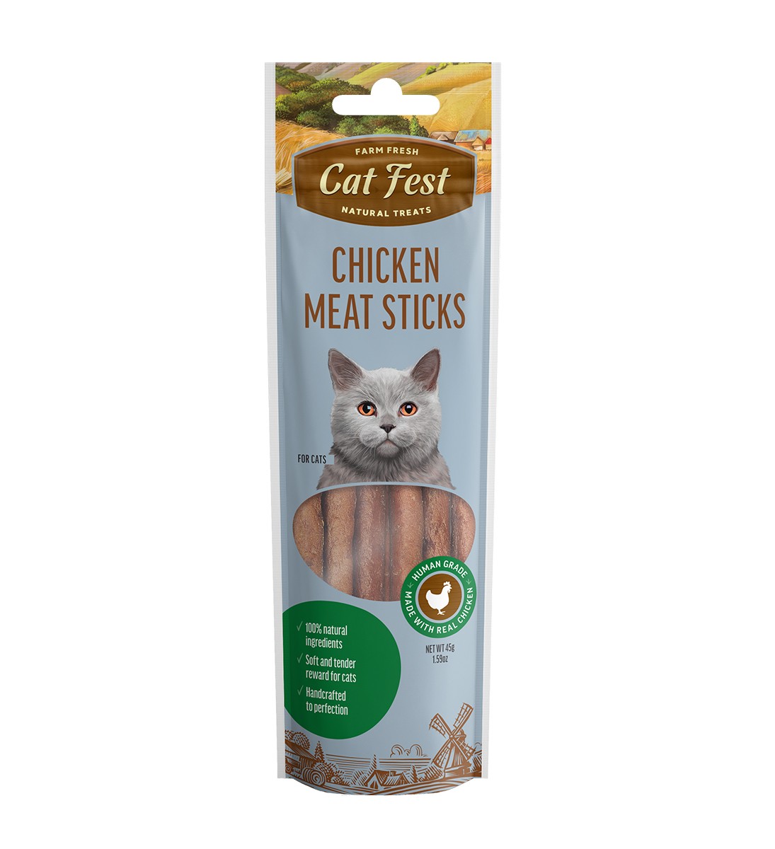 Cat Treats Farm fresh- Chicken meat sticks 45g