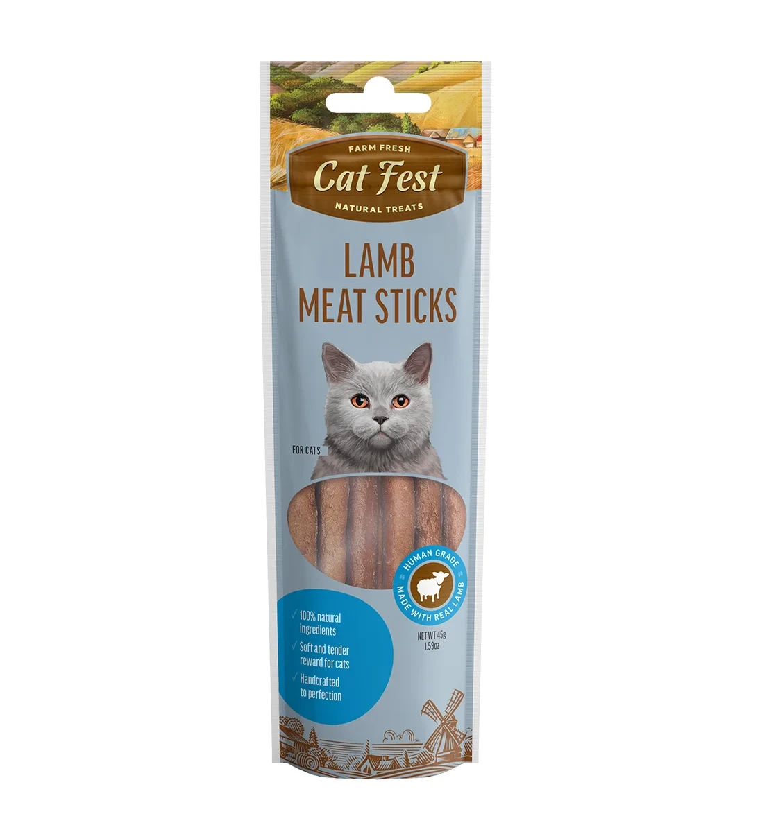 Cat treats fresh farm – Lamb meat sticks 45g