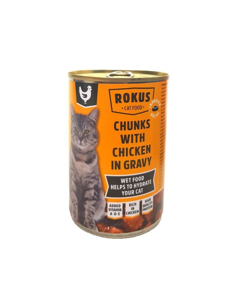 Rokus Chunks w/ Chicken in Gravy
