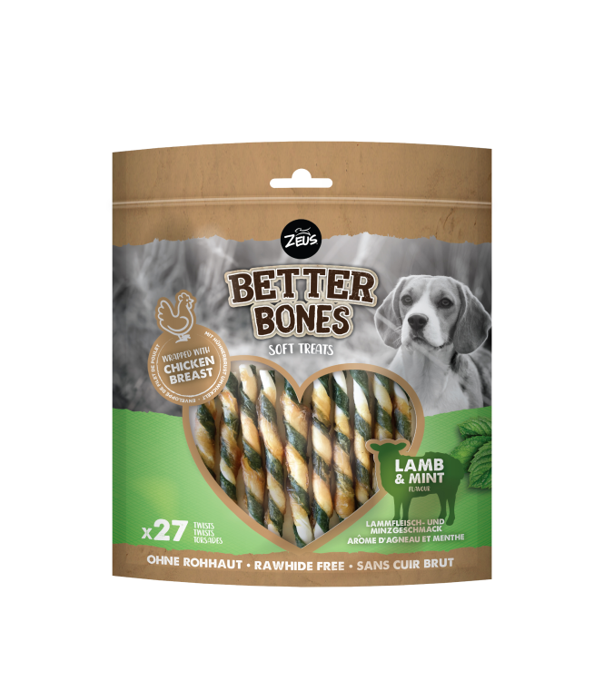 Zeus Better Bones-Wrapped Twists Lamb & Mint 308g