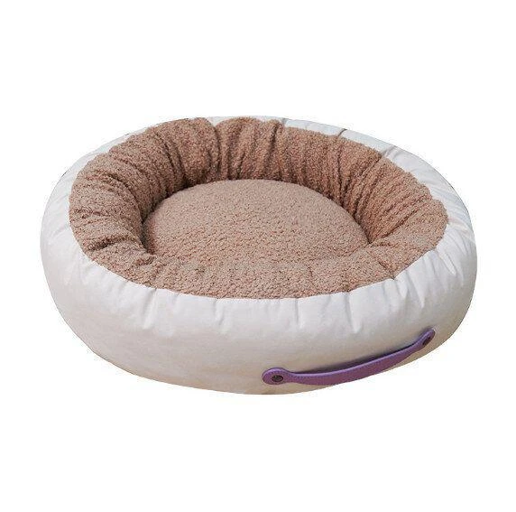 Cozy Round Dog Bed with Handle - Small