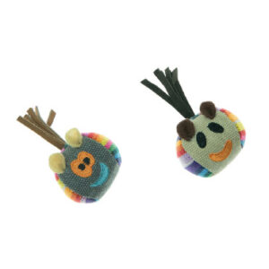 BALL IN FABRIC COLOURFUL FABRIC WITH FACE - AVC Pet Store