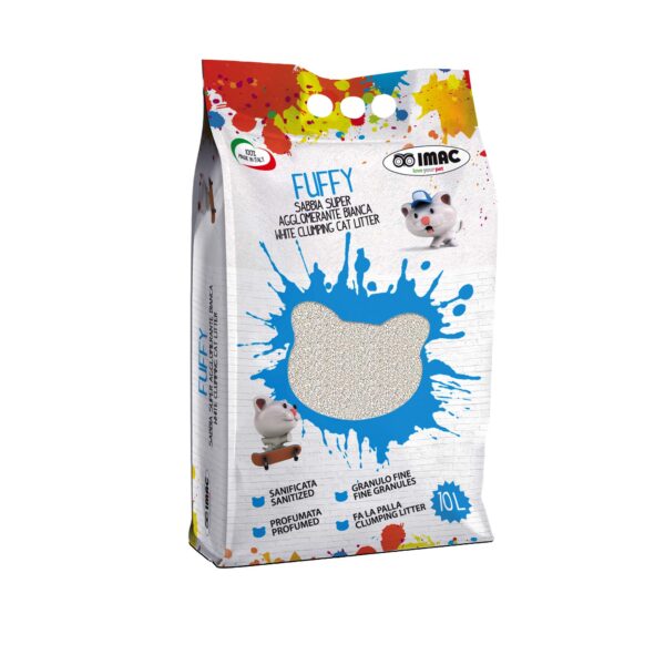 FUFFY WHITE CLUMPING CAT LITTER 10L - AVC Pet Store