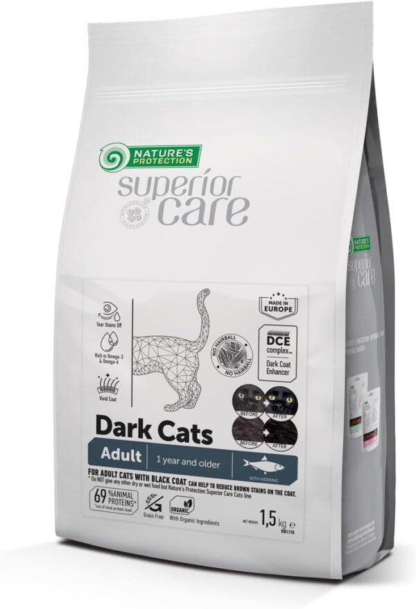 Nature's Protection Superior Care For Dark Cats with Herring Adult